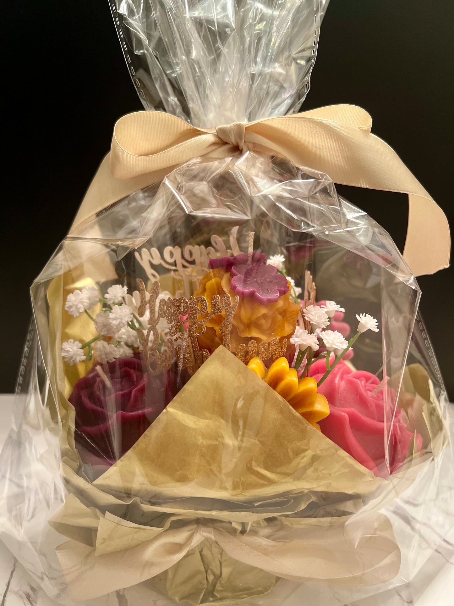 Birthday Flower Bouquet Candle