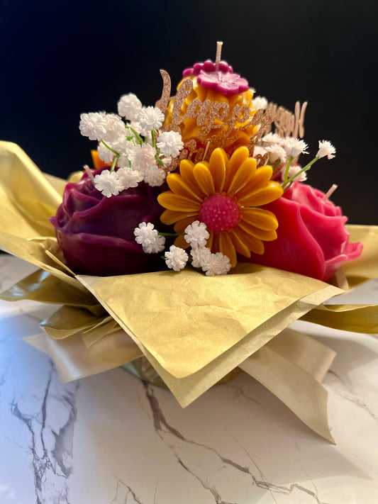 Birthday Flower Bouquet Candle