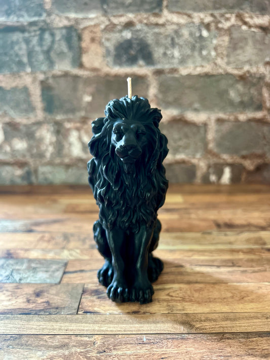 Black Lion Shaped Votive Candle