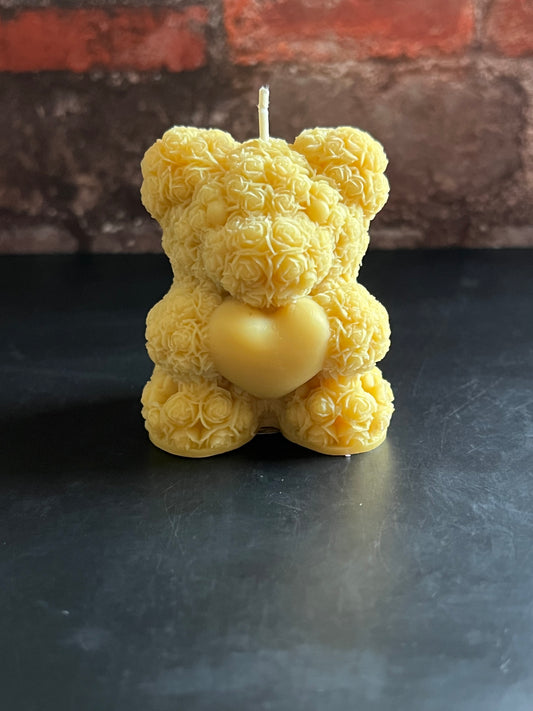 Teddy Bear  Holding a Heart 
Shaped Candle